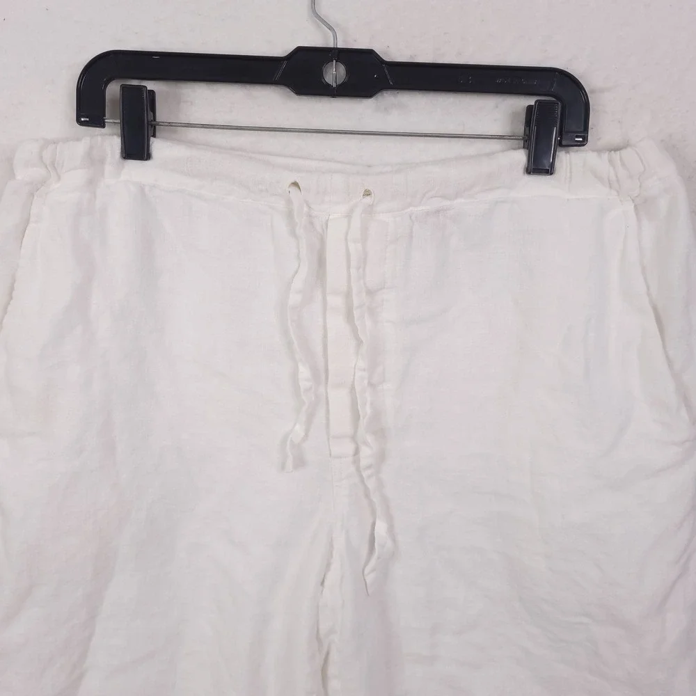 Martin Gordon Linen Shorts Mens Medium White Drawstring Casual Summer Beach